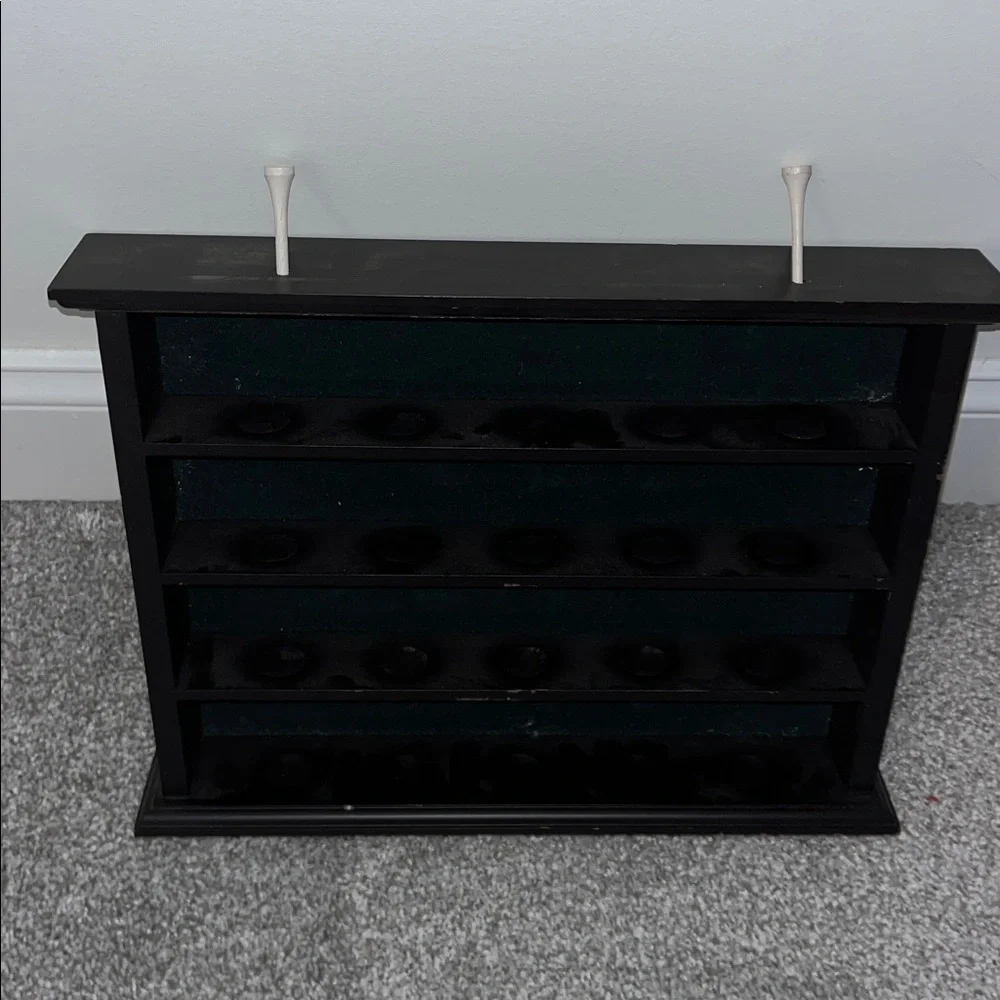 Dark Wood small 20 Golf ball holder display case for wall hanging